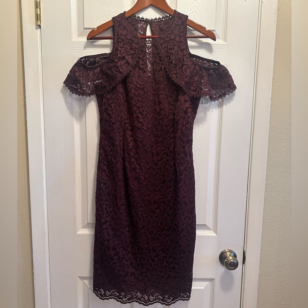 White House Black Market Lace Cold Shoulder Dress